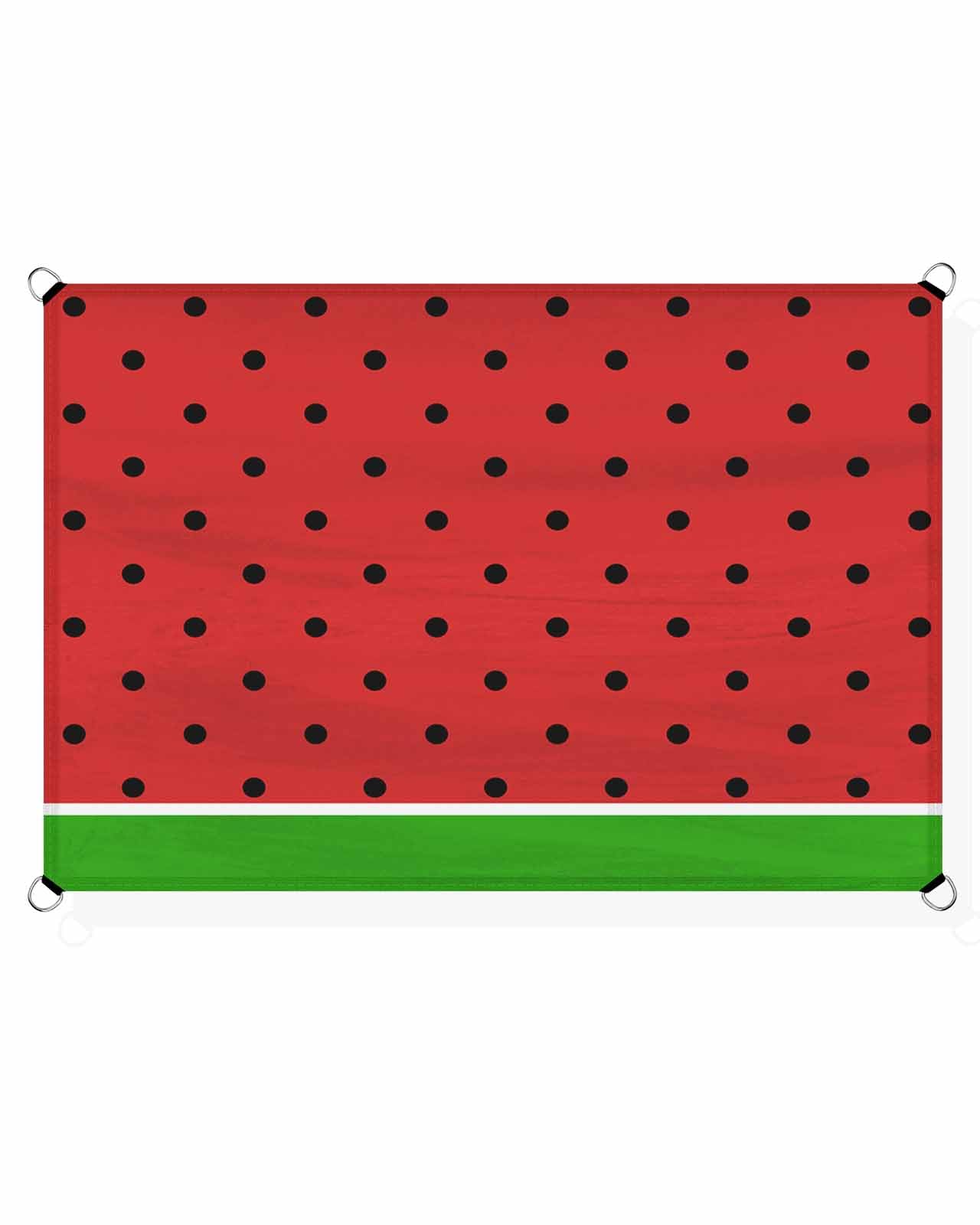 Watermelon Sun Sail Shades Rectangle Canopy,Sunlight Block Heavy Duty Curved Backyard Shade Cover,Waterproof Sun Shades for Patios Garden Outdoor,12'x16' Red Green Summer Fruit Black Polka Dots