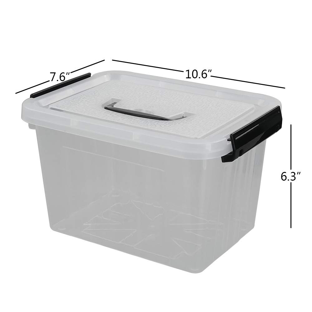 Asking 6 L Aufbewahrungsbox mit Deckel, Durchsichtige Aufbewahrungsboxen mit Deckel, Aufbewahrungsboxen Plasti, 6 Stück