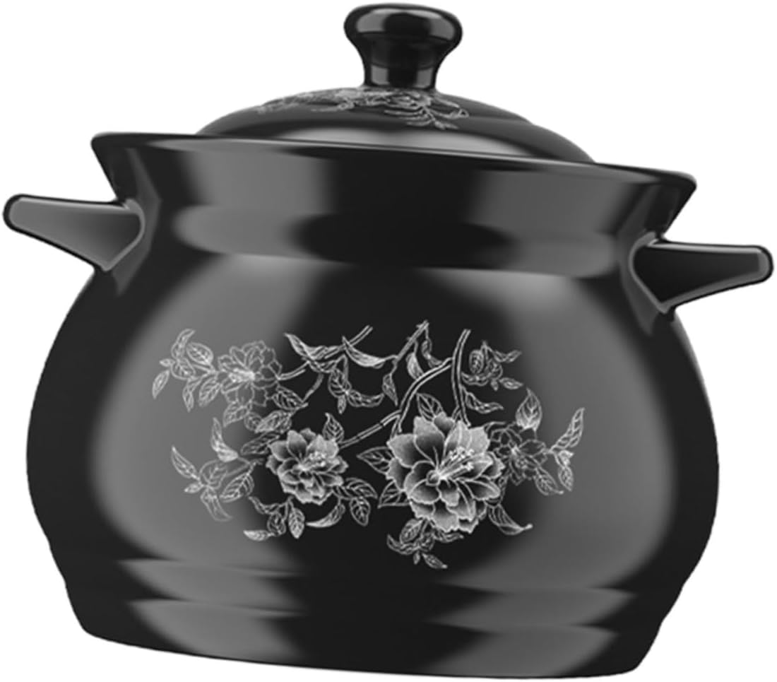 ABOOFAN 1Pc Ceramic Soup Pot Smooth Stockpot for Stewing Cooking for with Two Handles for Household Use