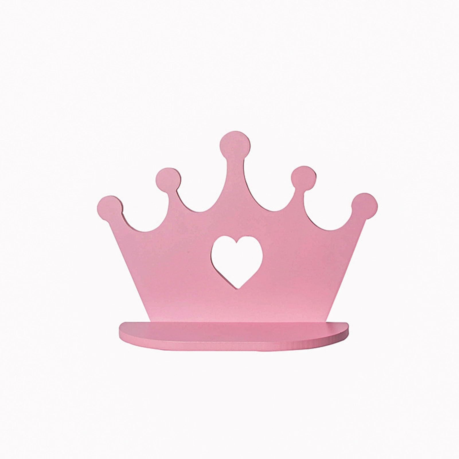 Small Floating Shelves Wooden Pink Crown Shape Wall Mounted Nordic Wood Storage Shelf Room Decoration Crafts Sundries Storage Rack Home Decor for Princess Room Daughter Girls Kids Bedroom Decorative
