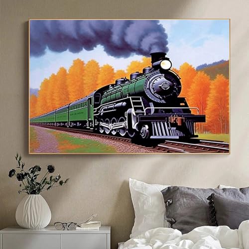 Diamant painting berger train anti-stress kit complet 40x50 - 2