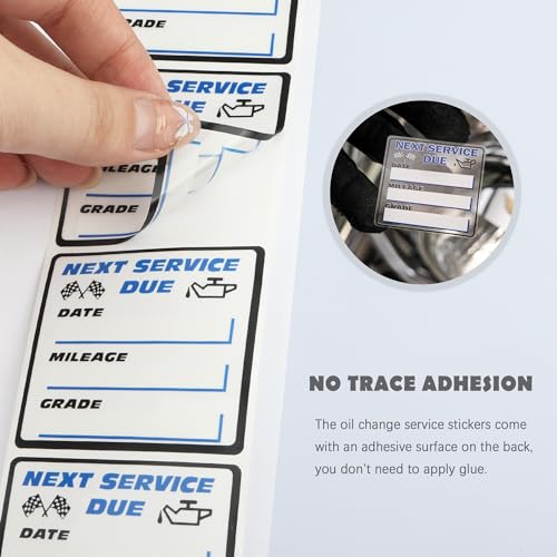 Image of 300PCS Car Oil Change Stickers for Windshield - Next Service Due Sticker,2 inchx2 inch Removable Vinyl Stickers for Most Cars Trucks SUVs
