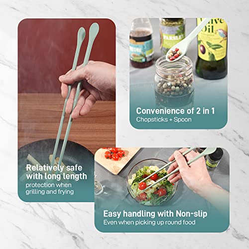 White Gold Mushroom Dried Oyster Mushroom 1 Pack + Recohome Reusable Long Silicone Cooking Chopsticks Pastel Green #TOP4