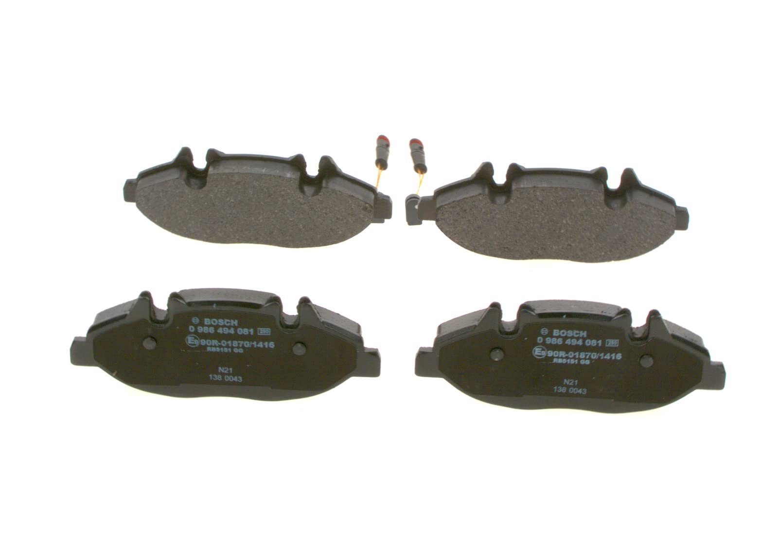 BOSCH Kit pastiglie freno, Freno a disco 0986494081