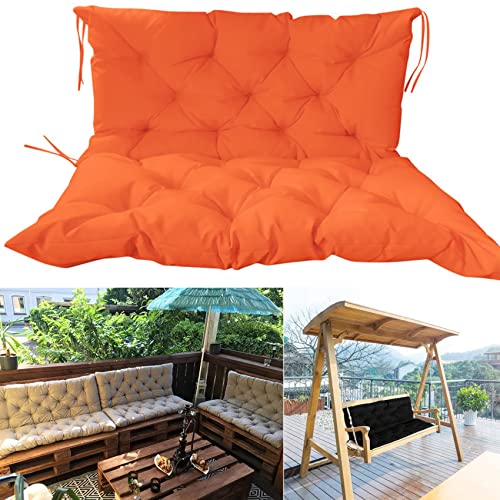 2-3 Seat Swing Replacement Cushion, Outdoor Bench Cushions with Backrest Thicken 4", Patio Furniture Garden Porch Loveseat Glider Pad Anti-Fading Waterproof (Black, 40x40in) Black 40x40in