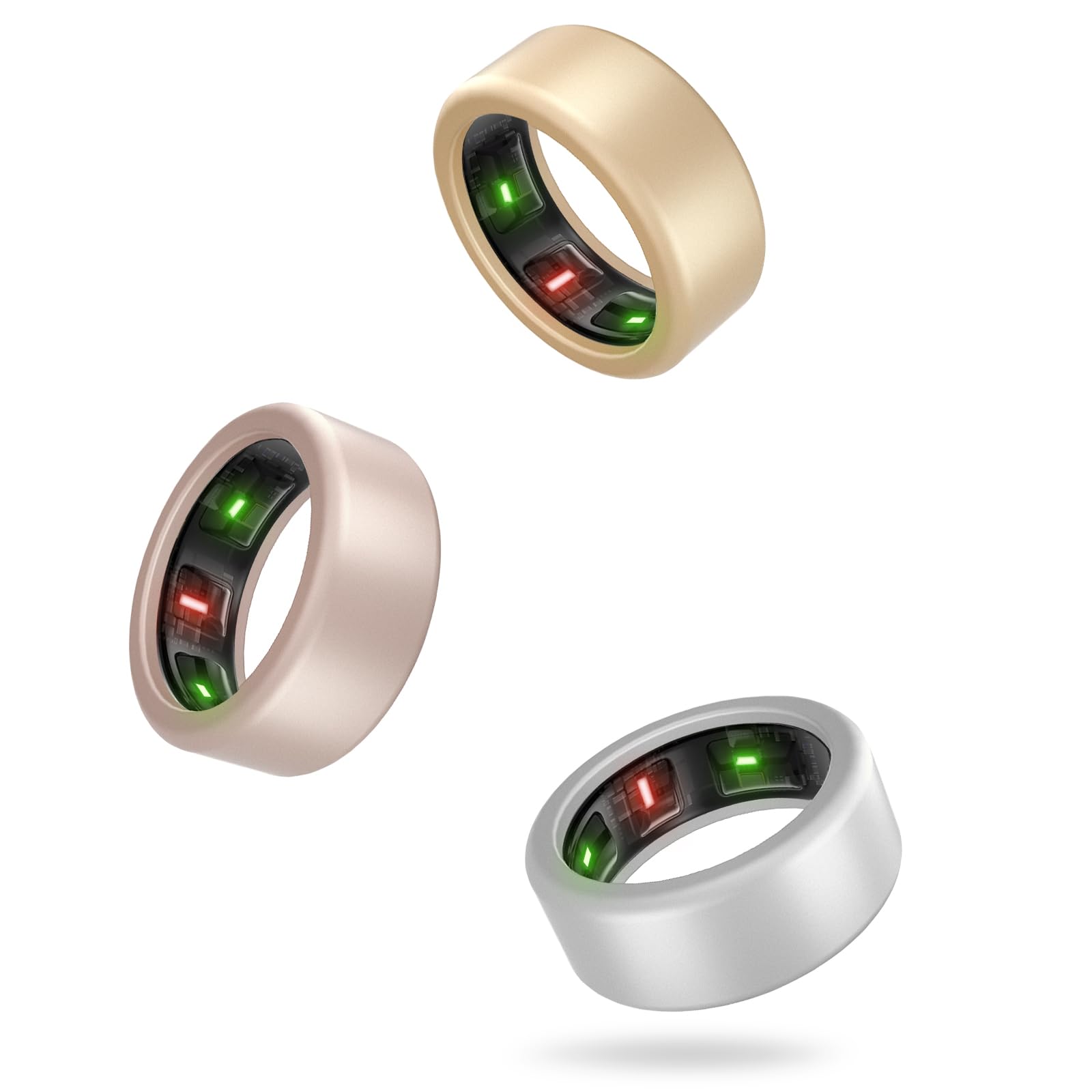 Silicone Protector Compatible with Oura Ring, 3Pack Elastic Covers for Oura Ring Gen 3, Working Out (Rosegold+Gold+Silver, M (11/12/13))