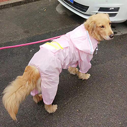 Veste imperméable pour chien grand format rose 4XL ajustable