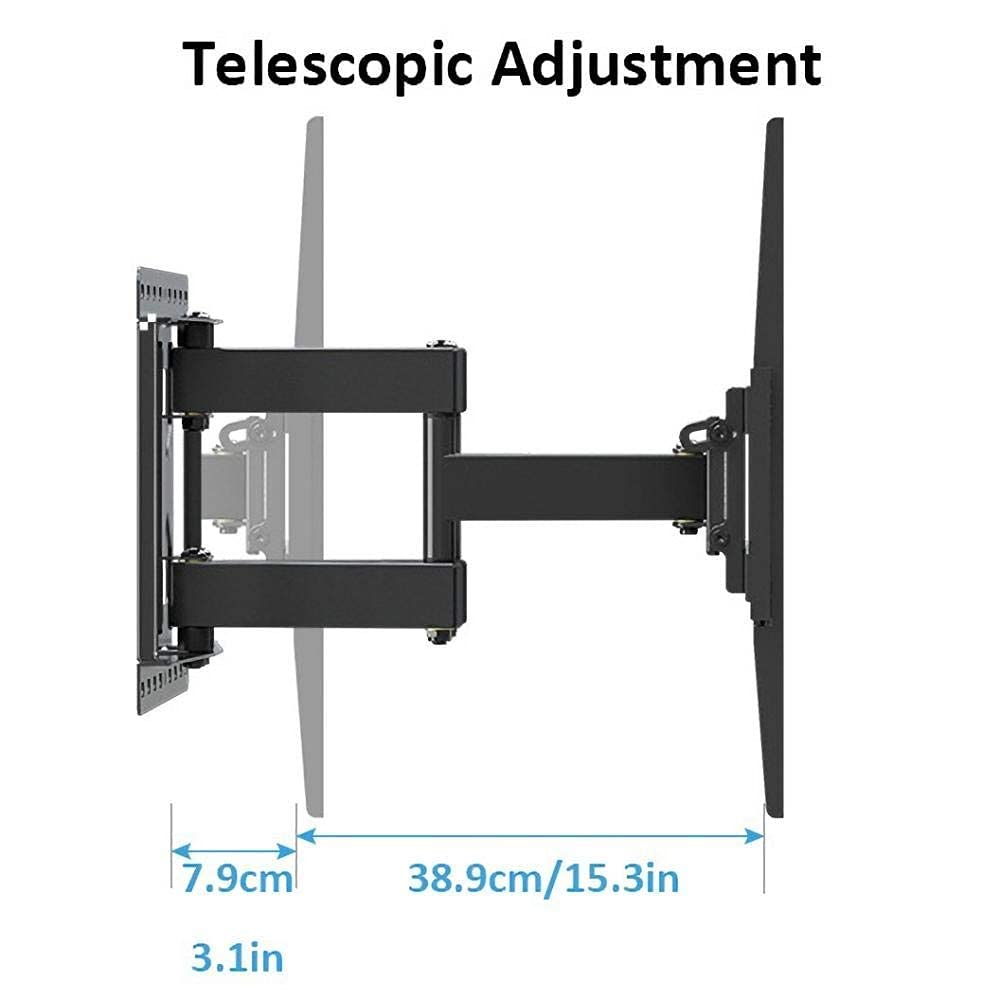 Uchwyt na telewizor, solidny stojak ścienny na telewizor ze stali nierdzewnej do większości telewizorów 10-24 cali, pochylony i obrotowy uchwyt ścienny do telewizora do 15 kg, regulacja wysokości