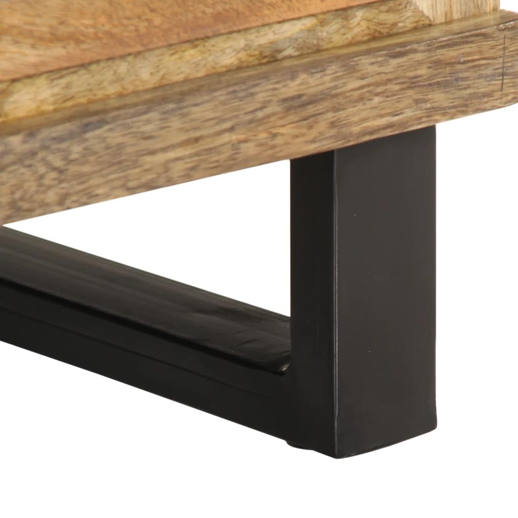 Massiver Mangoholz Nachttisch mit Fach | Dekoratives Beistelltischchen | Stabile Beine & Viel Stauraum | Naturholz Möbel Unikat | Wohnaccessoire