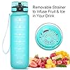 Favofit-Motivational-Water-Bottle-with-Time-Marker-32-oz-Water-Bottles-with-Times-to-Drink-Reusable-BPA-Free-Tritan-Plastic-Perfect-for-Sports-Fitness-Gym-Workout Favofit Water Bottle with Time Marker, 32 oz Motivational Water Bottle with Strainer & Cleaning Brush, Reusable & BPA Free Tritan Water Bottle for Sports & Fitness, Mint