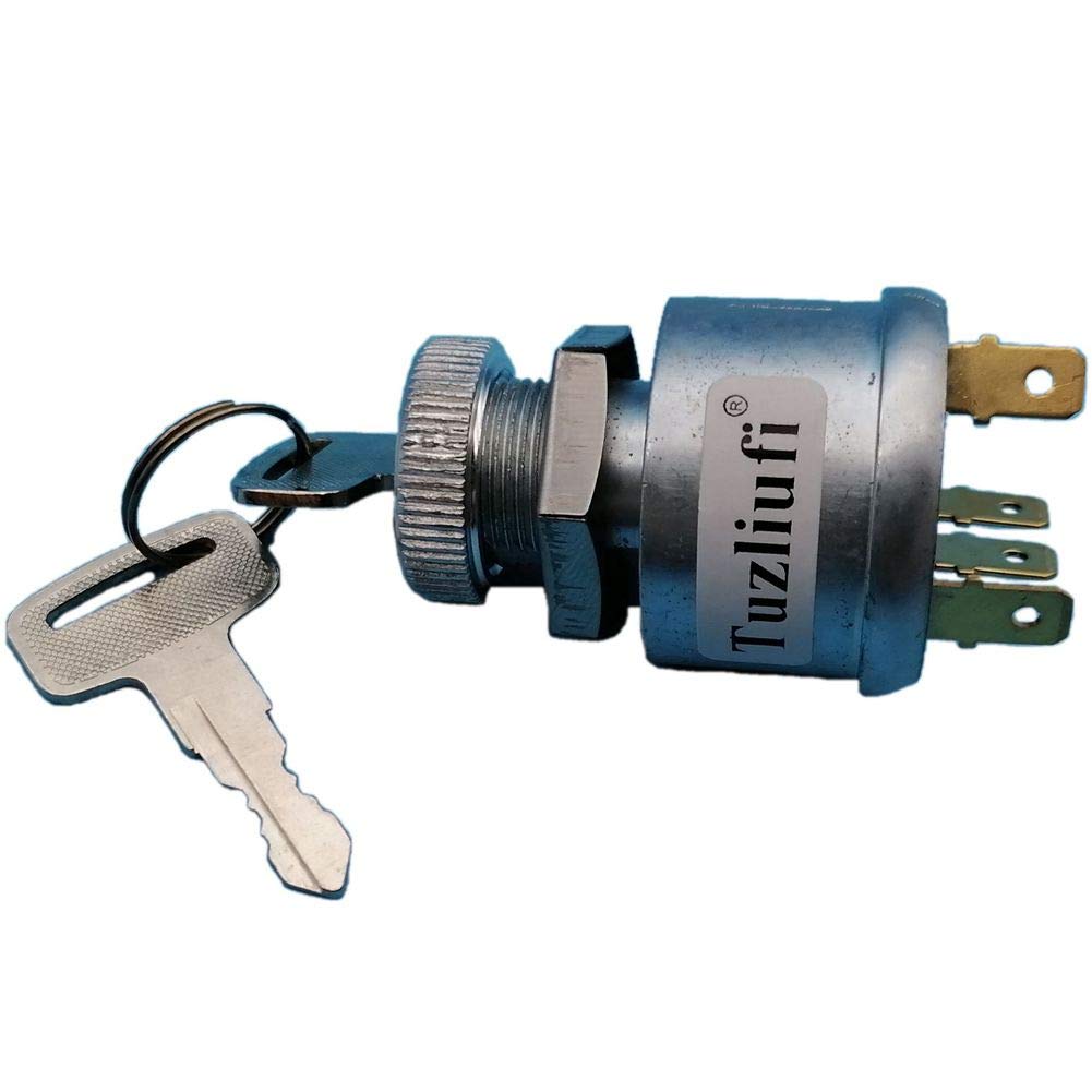 Ignition Key Switch & Keys Compatible with EZGO Golf Cart 33639G01 33639-G01 Gas Electric 4 Terminals with Factory Lights 1981 & Up 3 Positions Off On On-Lights New Z522