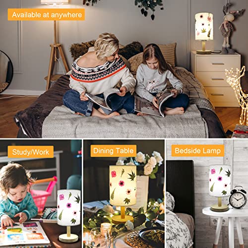 Acmee Bedside Lamp - Pressed Flower Nightstand Lamp, Led Desk Lamp With 3 Colors Adjustable Table Lamp For Bedroom Living Room Office Dorm Night Light Gift For Kids Girls(Pink) #TOP5