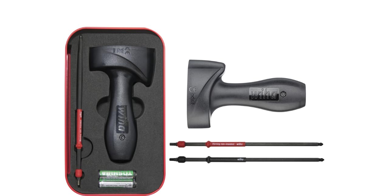 Wiha Drehmoment Testgerät Torque QuickCheck (42086), 3 tlg., mit Adapterklingen und Batterien, mobiler Schnelltester Drehmomentwerkzeug, Tester für Drehmomentwerte