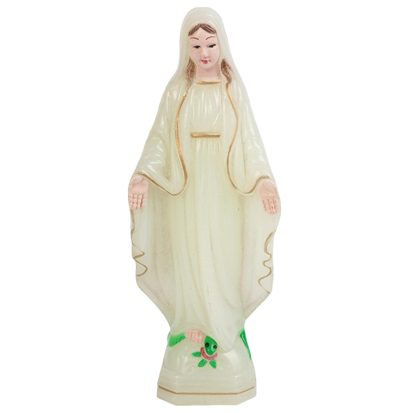 Jomewory 15Cm Luminous Mary Statue, Mother Mary Sculpture, Exquisite Atmosphere Art Figurine, Holiday Decorative Ornaments For Church, Wedding, Window