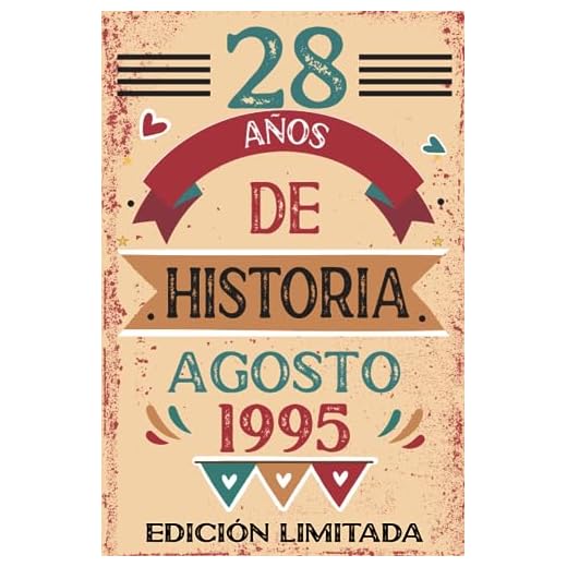 28 Años De Historia Agosto 1995: Libro de visitas, cuaderno, 110 páginas de felicitaciones, idea de regalo, regalo Para la esposa, novia, mujer, La madre