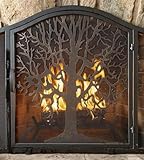 Design robuste et stable : fabriqué à partir de fer forgé de qualité supérieure avec une finition élégante revêtue de poudre noire, cet écran de cheminée dispose de deux pieds de support avant robustes, offrant une stabilité et une durabilité exceptionnelles pour une utilisation continue au fil du temps.