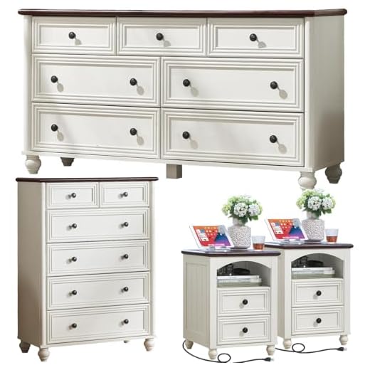 Farmhouse Dressers and Nightstand Set