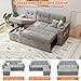 GAOMON Sofa Bed, 84 Inch Sleeper Sofa with Reversible Storage Chaise, Linen Fabric L Shaped Couch with 2 Charging Ports, Pull Out Couch with 2 Storage Armrest and 2 Cup Holders, Light Gray
