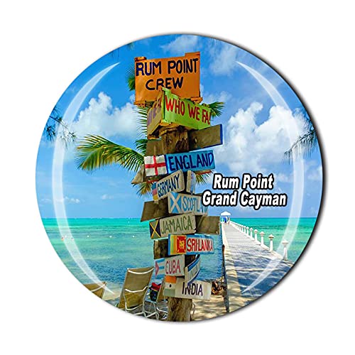Grand Cayman 3D Rum Point Fridge Magnet Souvenir Crystal Glass Magnet Travel Souvenir Collection Gift Home Kitchen Decoration