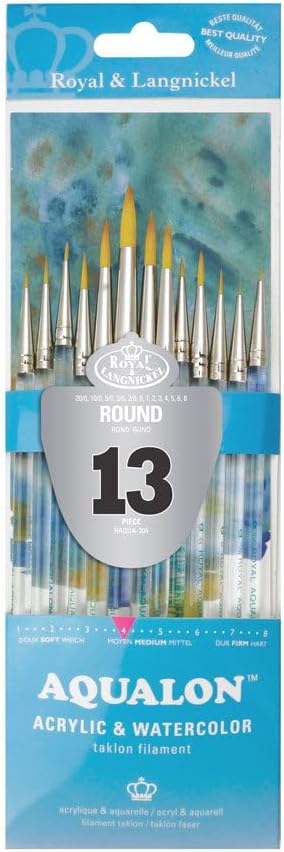 Aqualon Value Pack Brush Set, Round 13/Pkg