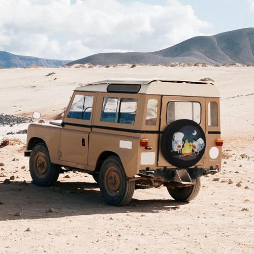 Spare Tire Cover with Marshmallow Campfire Pattern Wheel Protectors Weatherproof Wheel Covers Universal Fit for SUV Truck Rv Travel Camper Trailers Accessories 14inch - Image 5