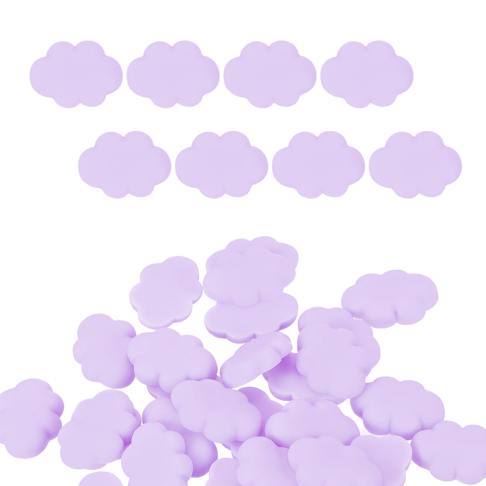 PATIKIL 50 Pcs Resin Cabochon Flatback Cloud, Cloud Shape Embellishments Lovely Clouds Charm for Nail Art DIY Crafts Cake Phone Case, Purple