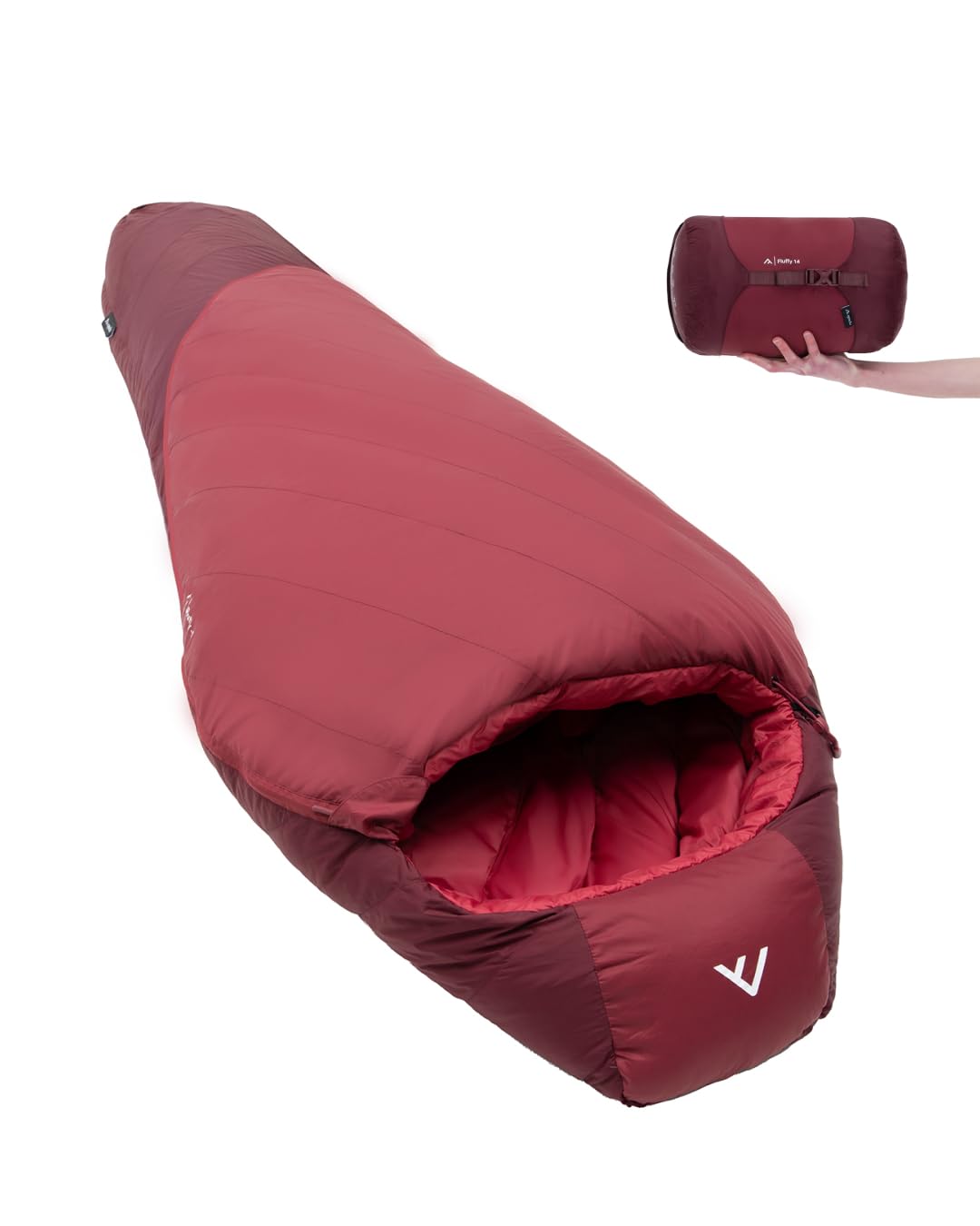 qeedo Daunenschlafsack Sommer – Ultraleicht & kompakt, Komfort 14 °C, in 2 Größen, RDS Daune, wasserabweisend, Camping & Trekking