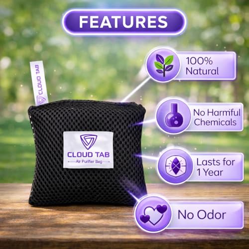Image of Natural Activated Charcoal Air Purifier Bag Odor & Moisture Absorber Dehumidifier for Car, Home, Refrigerator, Wardrobe, Kitchen & Bathroom Dampness & Allergen Remover Air Freshener (100gm)