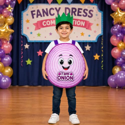 Image of Raj Costume Kids Fruit & Vegetable Fancy Dress Costume | Soft Felt Fruit and Vegetable Cutout Costume for Boys & Girls | School Annual Function