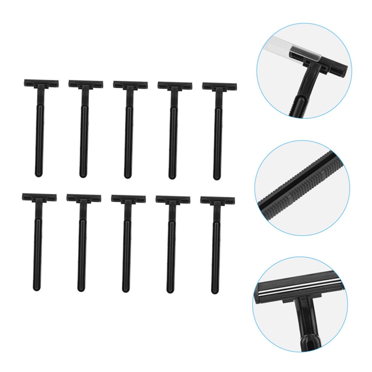 Gogogmee Shaver for Women Men 10pcs Disposable Razors Hair Trimmer Tool Underarm Leg Body Hair Shaver Depilator Plastic Black