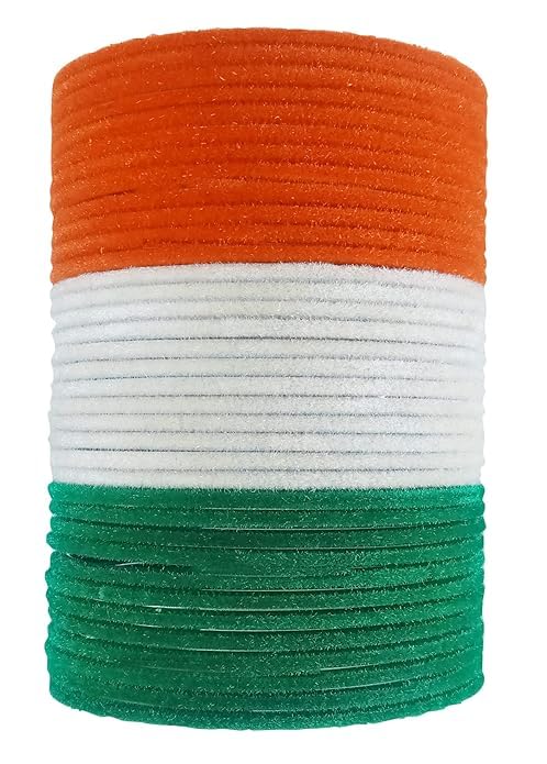 The Golden Cascade Tiranga Color Metal Bangles for Women Indian Flag Chudiya Girls Tricolor Velvet Chudi Set for Ladies, Independence & Republic Day (TRICOLOUR, Extra Large 2.10) (B0B8JLCJFG) Amazon Price History, Amazon Price Tracker