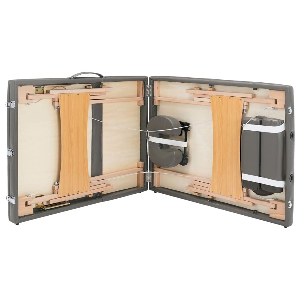 Table de Massage avec 3 Zones Cadre en Bois Anthracite 186x68cm,Santé & beauté,Hygiène personnelle,Massage & Relaxation,Tables de Massage,16.5 kg-110172