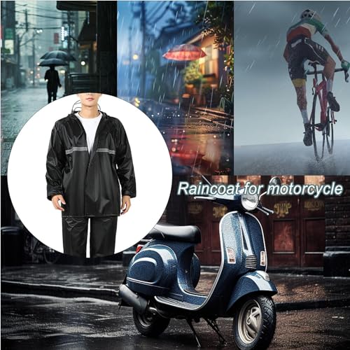 Combinaison de pluie pour moto Teksome veste étanche et pantalon réfléchissant pour motard