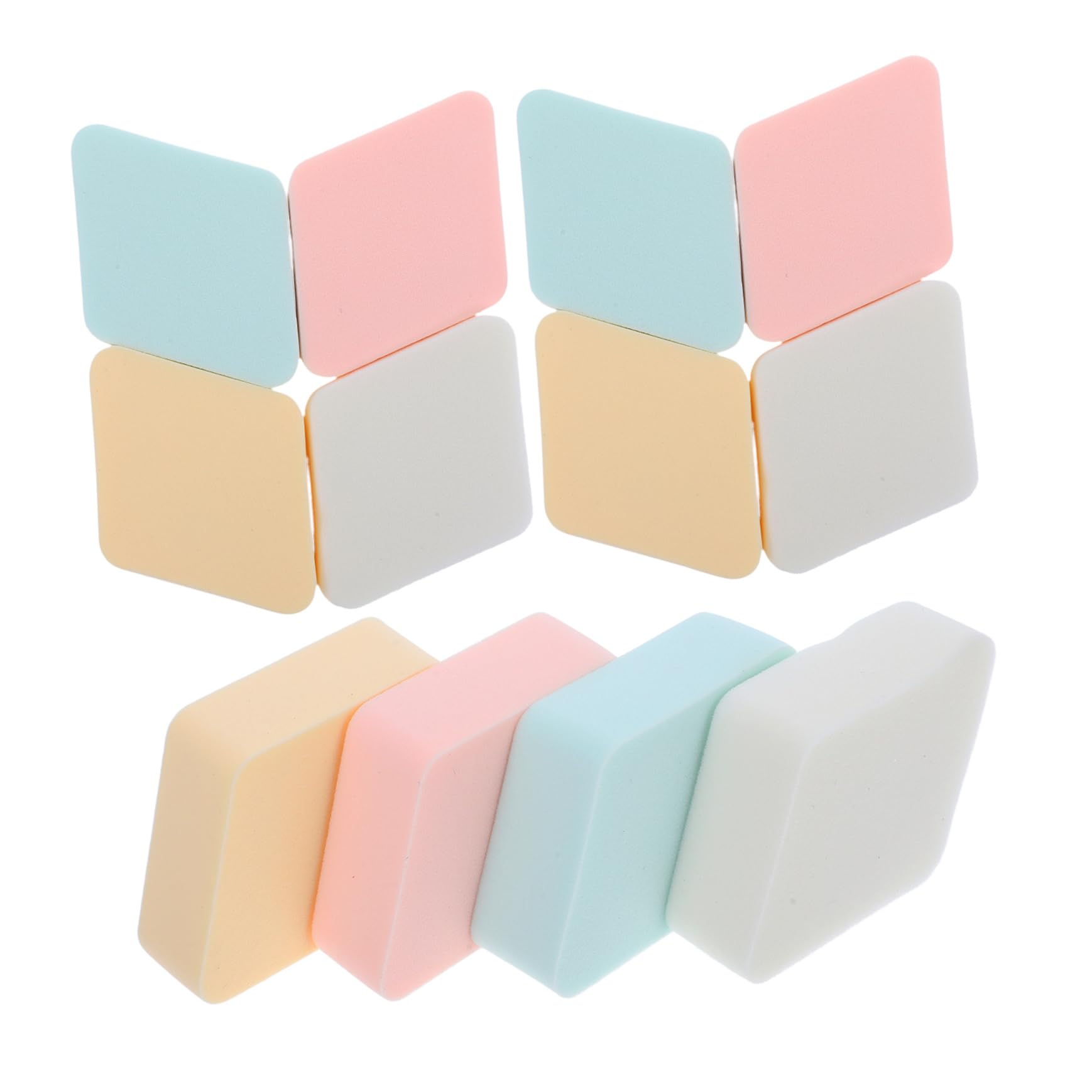 BESTYASH 12 Pcs Rhombus-shaped Powder Puff Beauty Tools Cosmetic Wedges Sponges Portable Makeup Pad Makeup Applicators Girls Puff