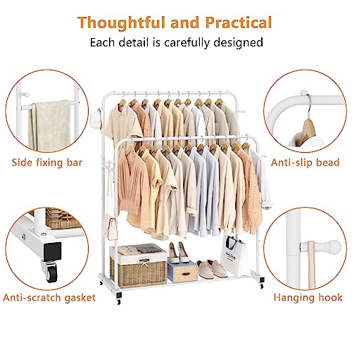 Laiensia Double Rods Garment Rack With Wheels thumb #8