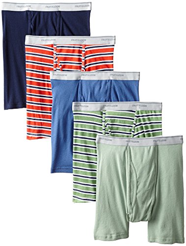 Fruit of the Loom Men's 5-Pack No Ride Up Boxer Brief - Colors May Vary