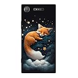 KARTXITAI Hülle Kompatibel mit Sony Xperia XZ1, Stoßfeste Schutzhülle mit Weiche Silikon Bumper Hülle Handyhülle Anti-Kratzt Leichtes Matt Finish Rückseite - Fuchs,Sterne,Wolken