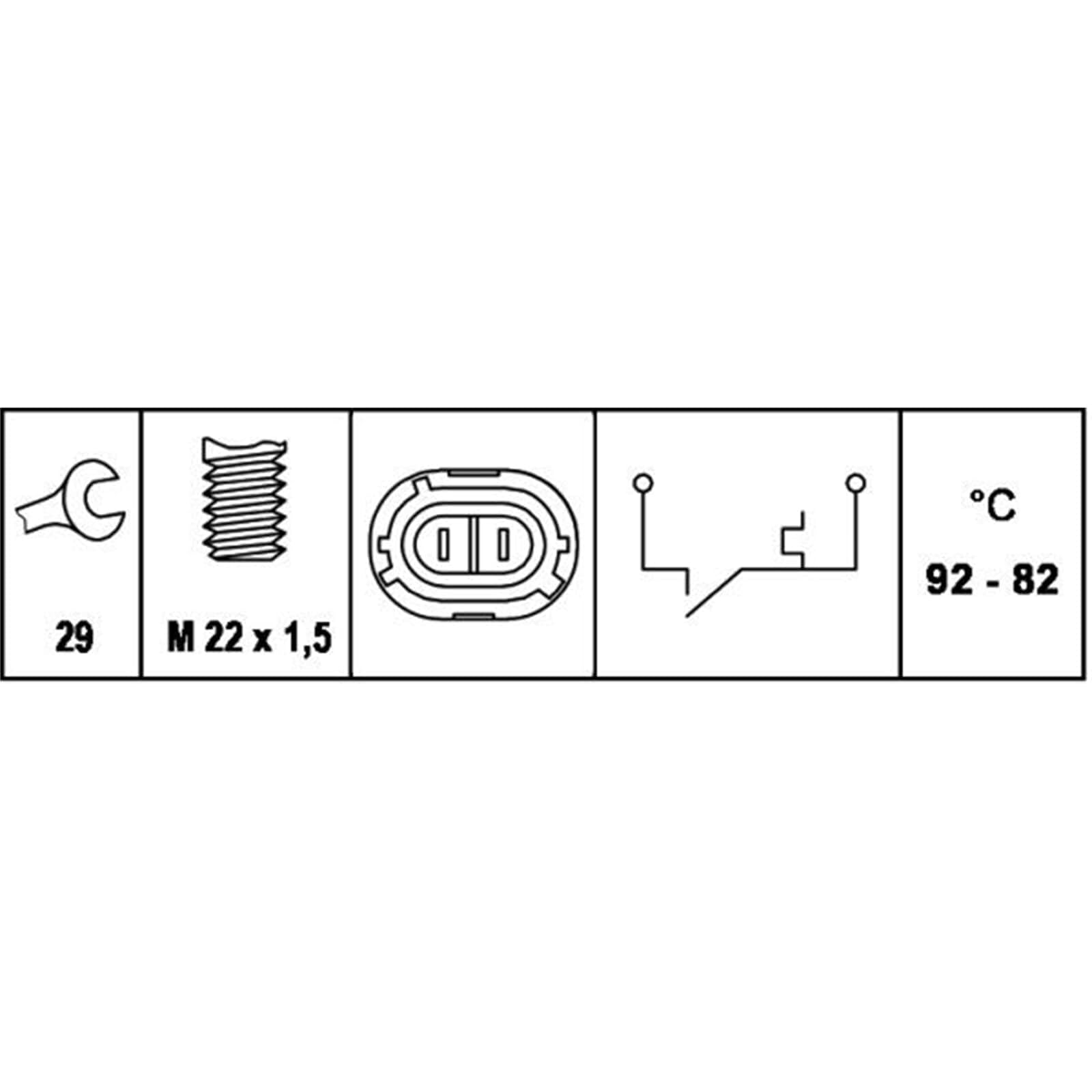 HELLA Interrupteur de température (ventilateur de radiateur) 6ZT007808-011