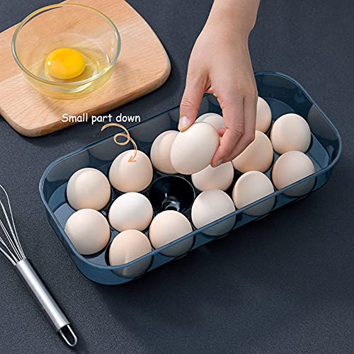 Egg Storage Box, 2Pcs Transparent Egg Box, Kitchen Plastic Egg Holder Trays, Eggs Carrier Container, Egg Tray for Refrigerator with 16 Grids, for Home & Kitchen Refrigerator