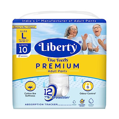 Liberty Adult diaper pants, Large 10 Pcs Pack (75-140 Cms (30-55 ...