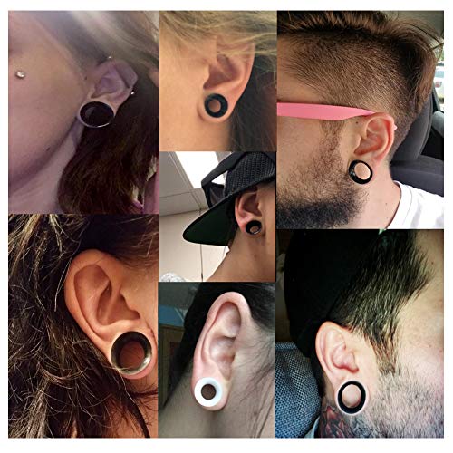 Oyaface 2 PC Extra Soft Silicone Flexible Ear Skin Tunnels Plugs Expanders Gauges Hollow Body Piercing 8G-25mm4