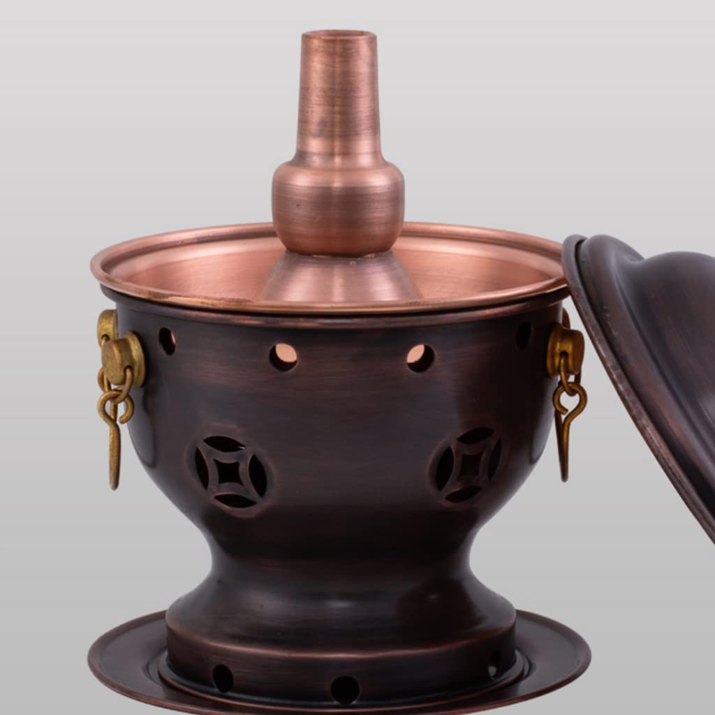 INUUXLG Stove Copper Pot Small Hot Pot Commercial Edging Stove Single Copper Hot Pot Household Pure Copper Small Pot (Brass 17.5 * 13.5cm)