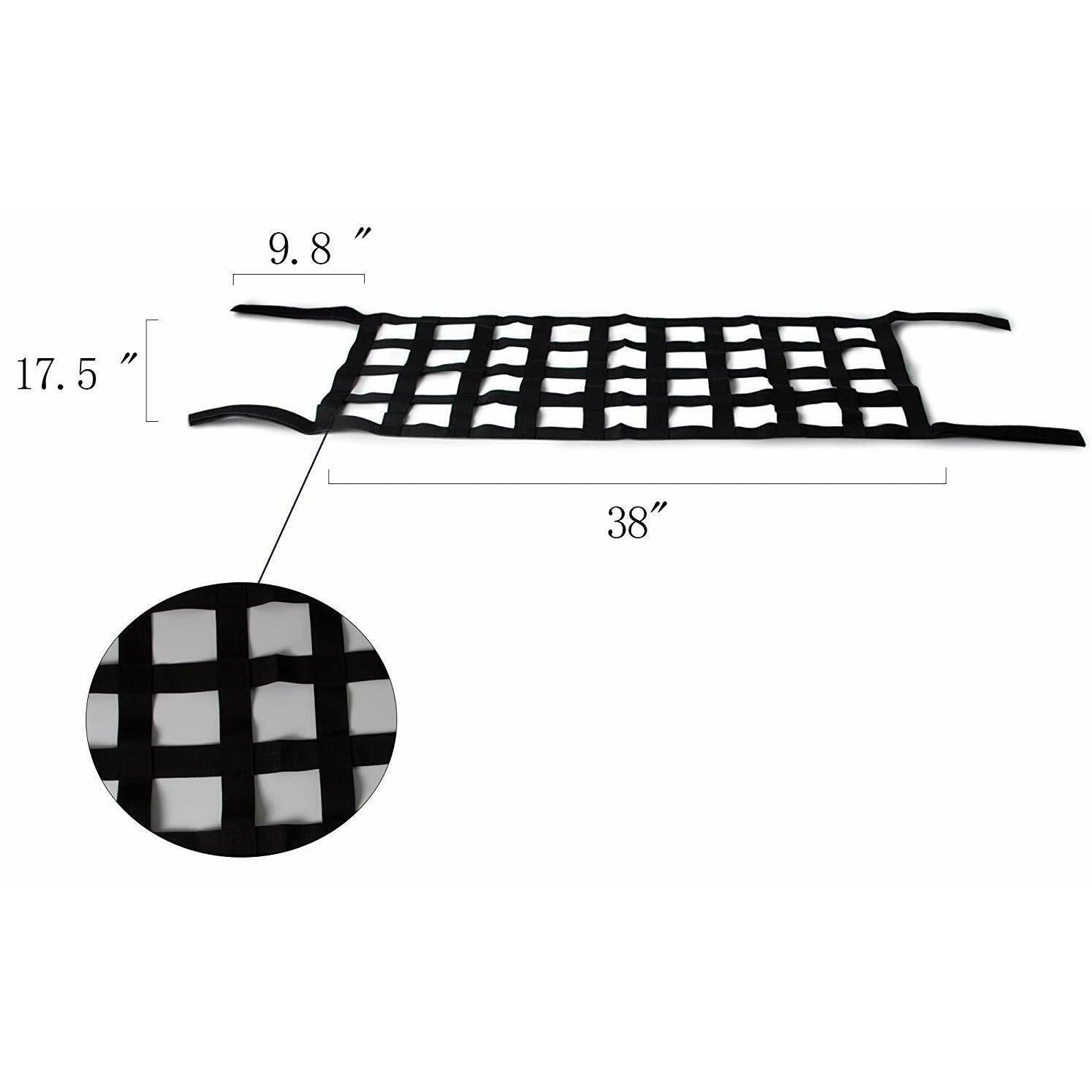 CLQWIAS Net Jk Back Window Extra Storage Roof Net for Jeep for Wrangler 1987-1995 1997-2017