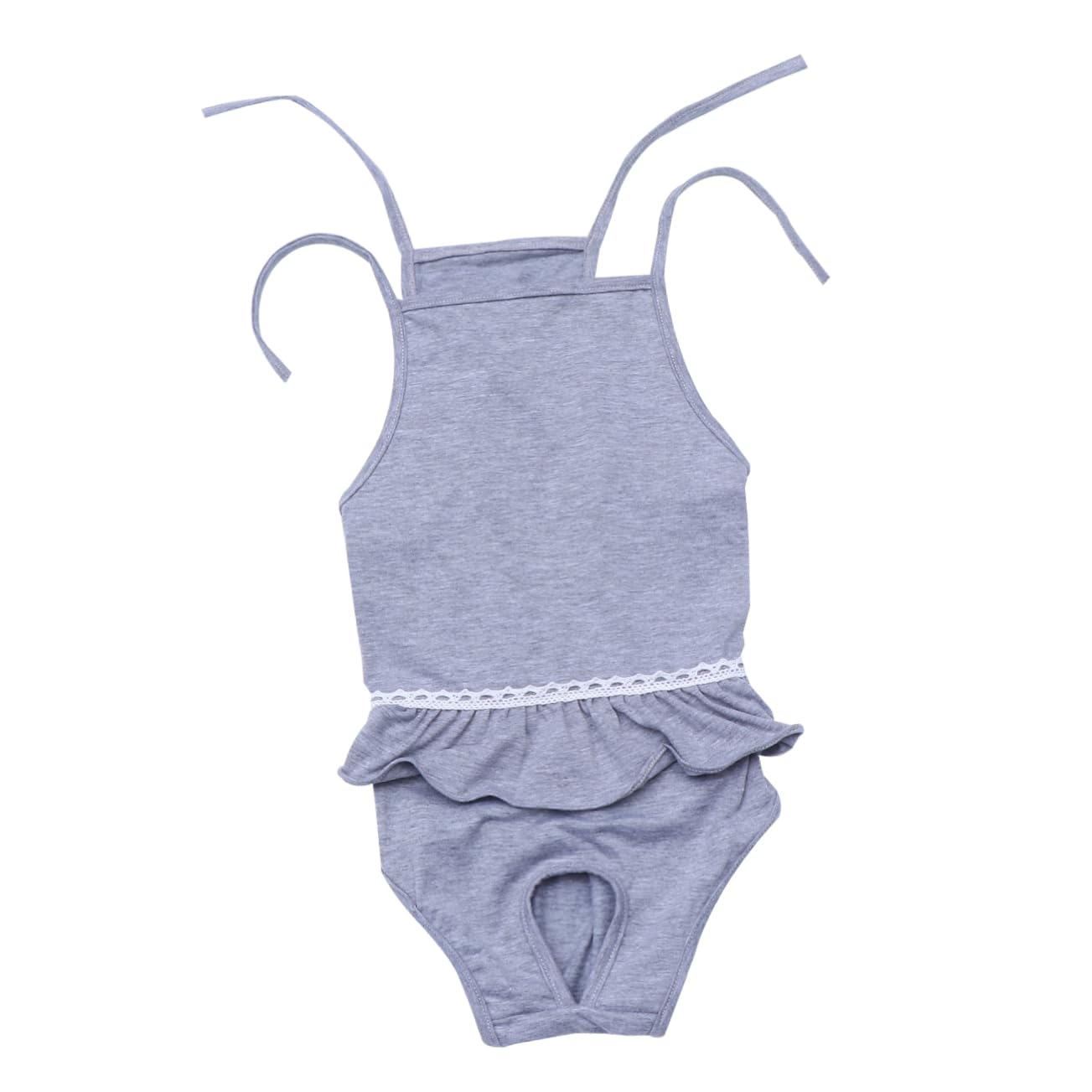 Happyyami One-Piece Dog Period Pants Female Dog Sanitary Diaper Pets Underwear Light Grey