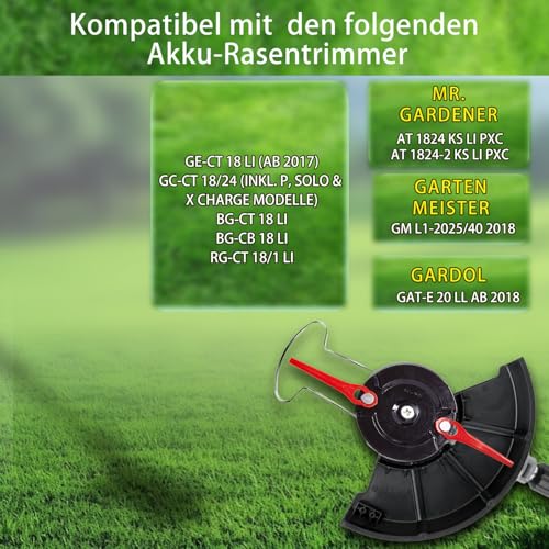 Doppelklinge Scheibe Kompatibel mit Akku-Rasentrimmer GE-CT 18 LI, GC-CT 18/24, BG-CT18 LI, BG-CB 18 LI, RG-CT18/1 LI, mit 20 Stück Klingen