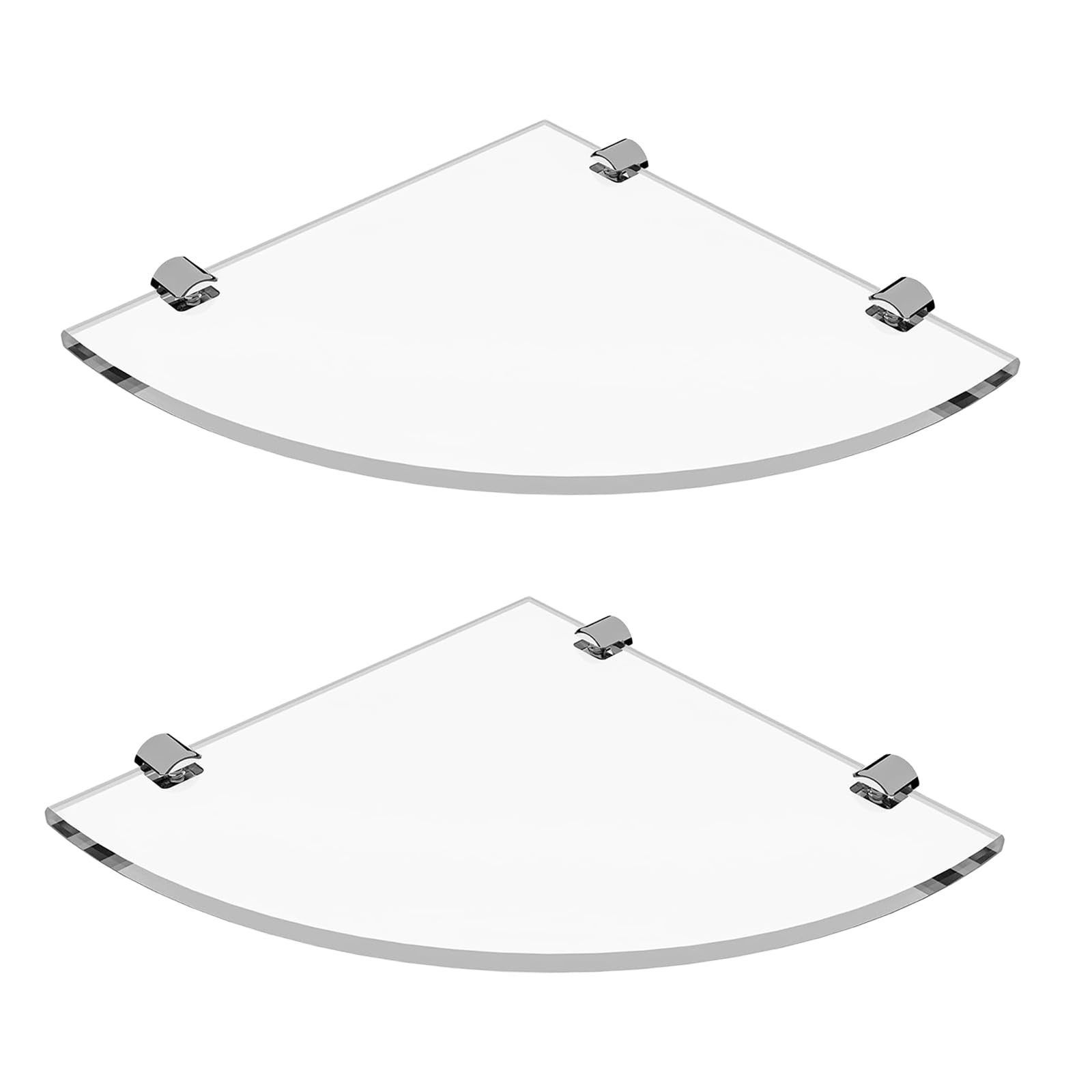 Nucelit Transparent Acrylic Wall Mounted Corner Shelf Set Bathroom Storage Organizer for Bathroom Space Saving Shower Organizer