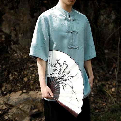 T-shirt style chinois manches courtes pour hommes vêtement été léger ample