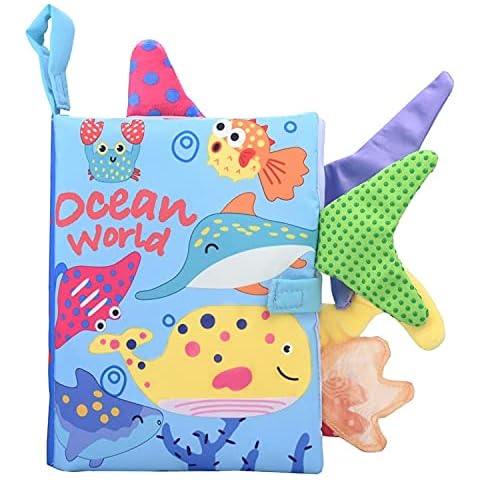 Baby Books, 2 Pcs Sensory Books for Babies, Baby Soft Books, Cloth Books, Infant Soft Fabric Books, Baby Learning Toys 0-6 Months, Crinkle Books for Newborn, Early Educational Toys for 0-3 Years Old Cover