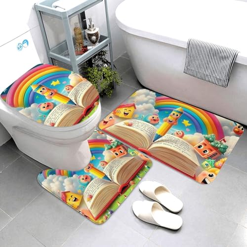 Juego de alfombras de baño antideslizantes para evitar humedad 4