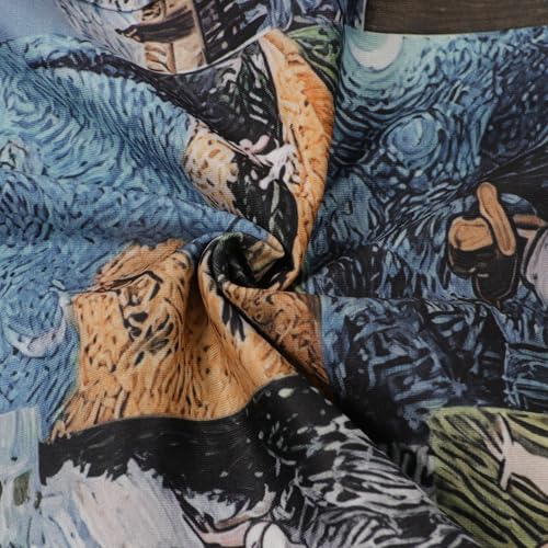 PORRCEY Sexy Jumpsuits for Women Vacation Lace Up Bandage 2 Piece Casual Wide Leg Cargo Pants Y2K Long Romper(K3296,Oil Painting,M) by PORRCEY - Used condition - Image 4